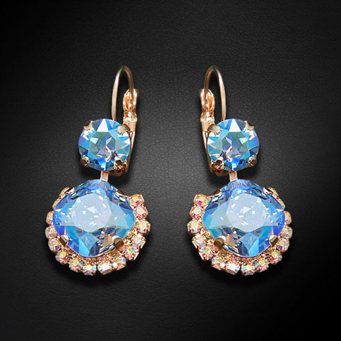 Auskarai "Klaris VI (Šviesiai safyro blizgesys)" su Swarovski™ kristalais